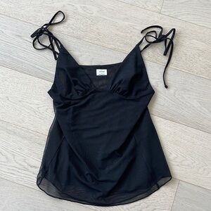 Aritzia Wilfred Mesh Tie Up Tank